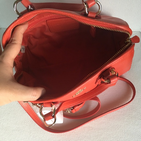 NWT Coach Mini Nolita Satchel In Polished Pebble Leather watermelon - Picture 8 of 16